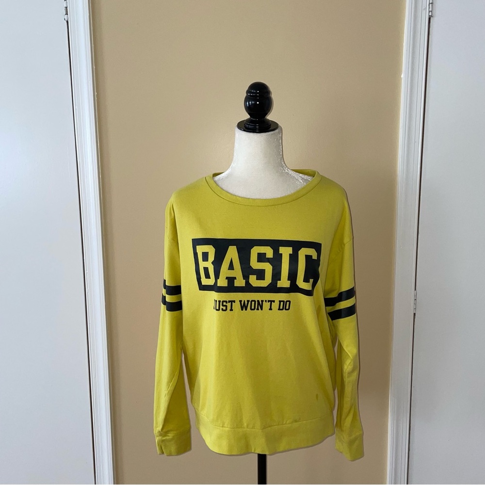 Basic Just Won’t Do Yellow Sweatshirt - image 3